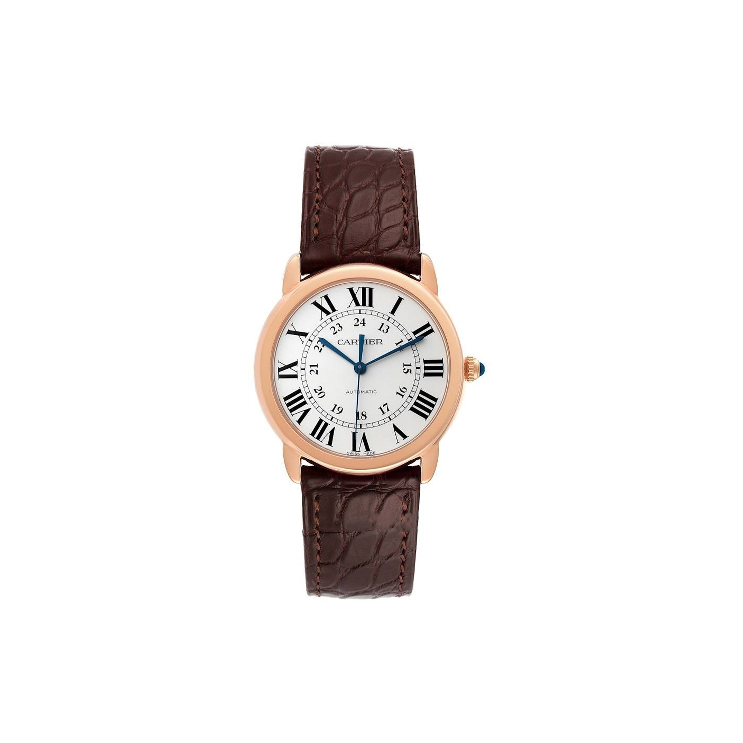 Ca*t*er rhonde solo de silver leather 36 mm watch w2rn0008